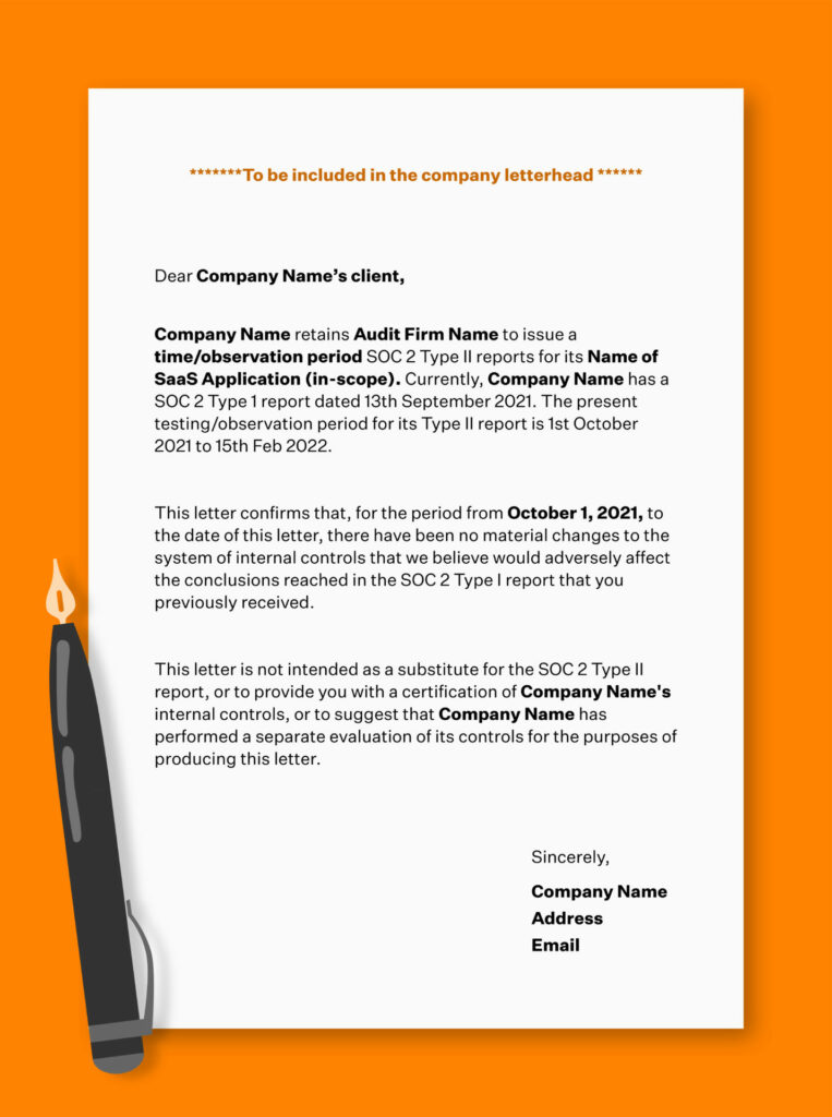 SOC 2 bridge letter example