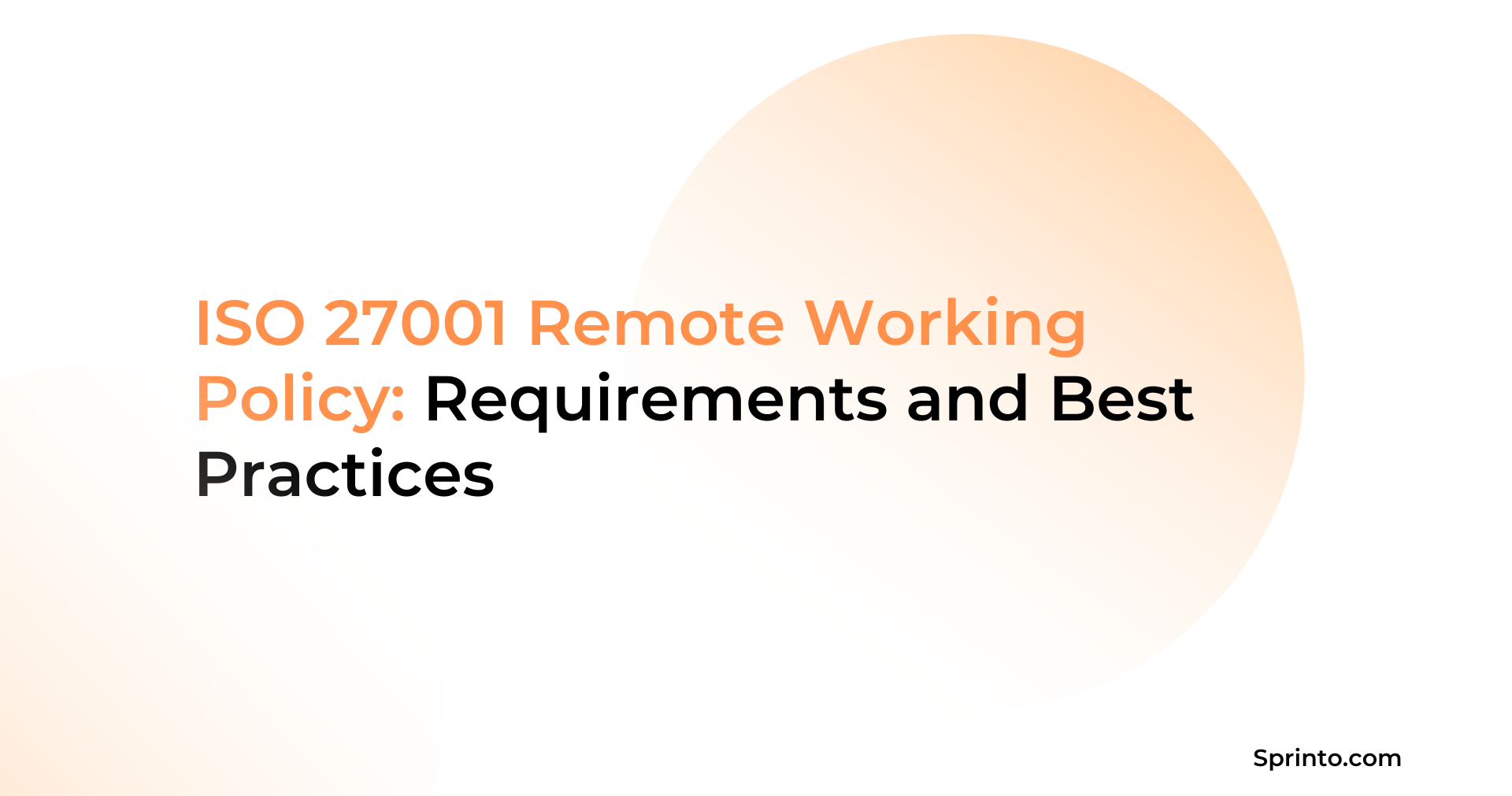 ISO 27001 Remote Working Policy