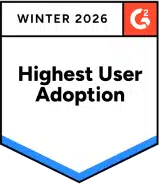 Highest user adoption - G2