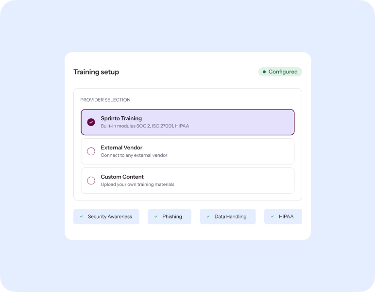 Configure your training
