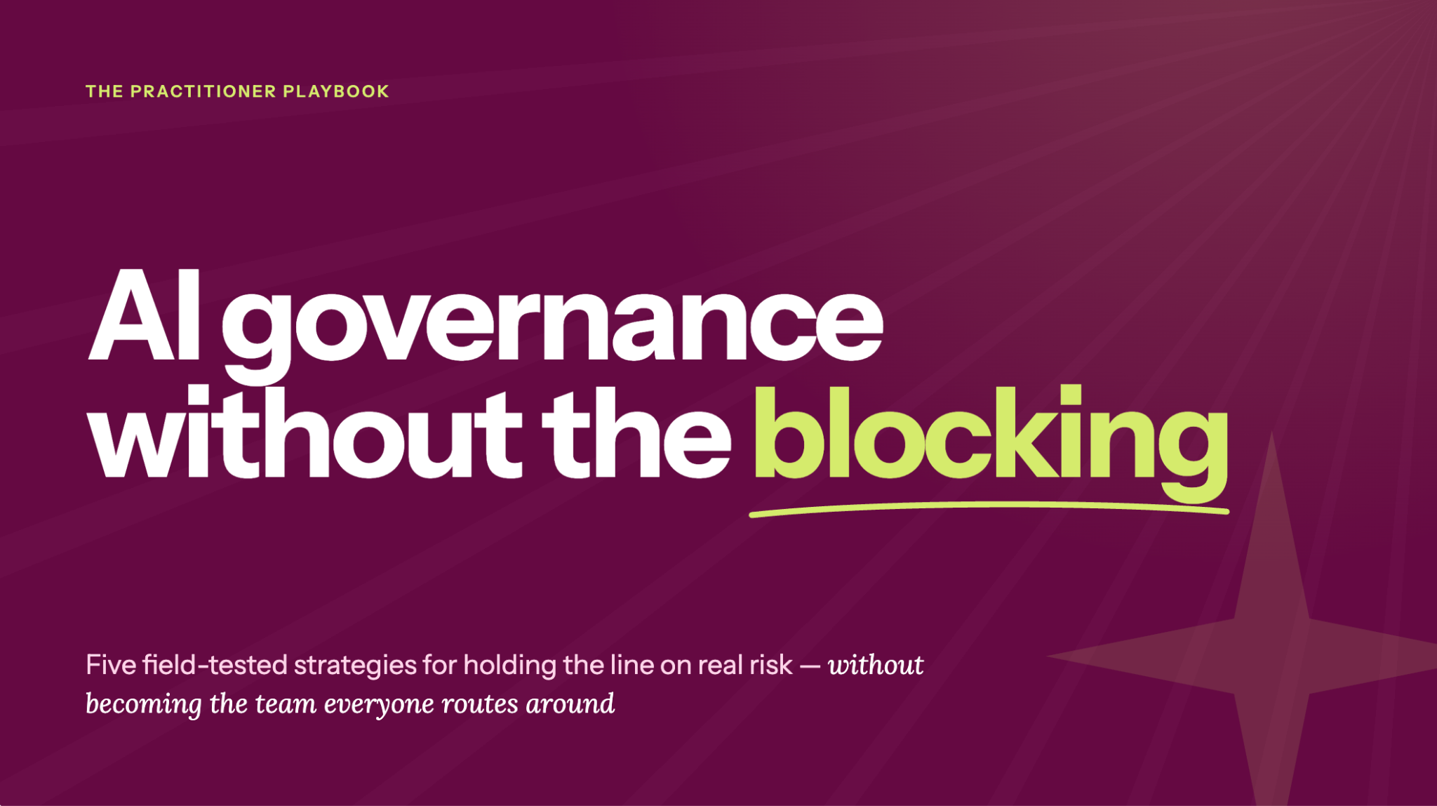 Banner image with article header AI governance without the blocking